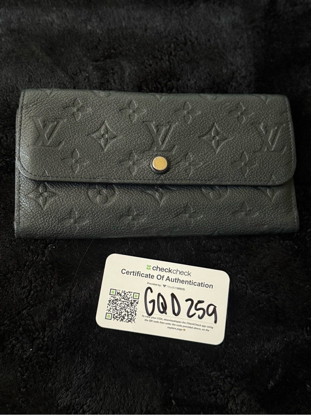 Louis Vuitton Black Monogram Empreinte Snap Wallet